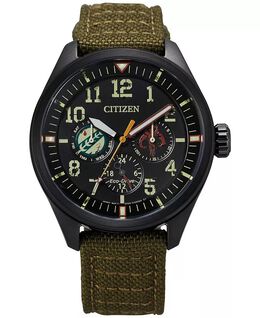 Часы Boba Fett с тканевым ремешком Cordura, 43 мм Citizen, зеленый 11347144 | green