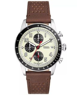 Мужские часы Sport Tourer Chronograph Brown LiteСкрытьКожаные часы 42 мм Fossil, коричневый 17506612 | brown