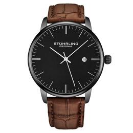 Stuhrling Мужские классические кварцевые часы Rasa с кожаным ремешком STÜHRLING Original, коричневый m190638070640 | brown