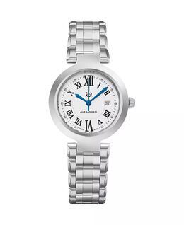 Alexander Watch A203B-01, женские кварцевые часы с датой, корпус из нержавеющей стали на браслете из нержавеющей стали Stuhrling, серебро 9086148 | silver