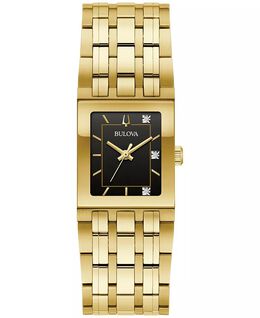 Женские часы Marc Anthony Modern Quadra Diamond Accent, золотистый браслет из нержавеющей стали, 21 мм Bulova, золото 16811217 | gold-tone