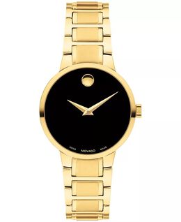 Портфолио женщин: швейцарские кварцевые желтые часы с пвд, 28 мм Movado, золото 19356659 | gold-tone