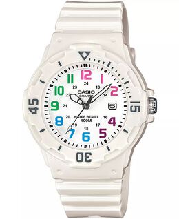 Женские часы с белым полимерным ремешком, 34 мм Casio, белый 10389874 | white