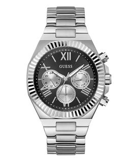 Мужские аналоговые часы из серебристой стали, 44 мм Guess, серый 17880045 | silver-tone