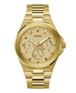 Мужские многофункциональные часы из золотой стали 46 мм Guess, золото 19342839 | gold