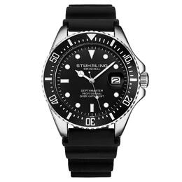 Stuhrling Depthmaster Кварцевые дайверские часы 42 мм с каучуковым ремешком STÜHRLING Original, черный m190638092970 | black