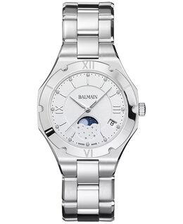 Женские швейцарские часы Be Balmain Moonphase Diamond (1/20 карата) из нержавеющей стали с браслетом, 33 мм, серебро 17613988 | silver