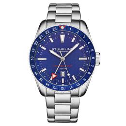 Stuhrling Кварцевые дайверские часы Voyager GMT GMT с браслетом из нержавеющей стали STÜHRLING Original, синий m190638134342 | blue