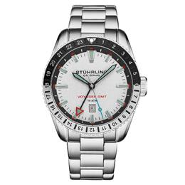 Stuhrling Кварцевые дайверские часы Voyager GMT GMT с браслетом из нержавеющей стали STÜHRLING Original, серебро m190638134359 | silver