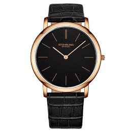 Stuhrling Классические кварцевые часы Ascot 38 мм с кожаным ремешком STÜHRLING Original, черный m814013014080 | black