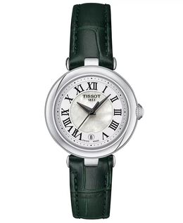 Женские швейцарские часы Bellissima с зеленым кожаным ремешком, 26 мм Tissot, черный 16743435 | black
