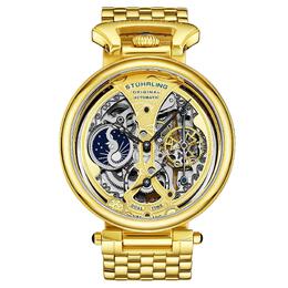 Stuhrling Автоматические часы Emperor's Grandeur Dual Time, скелетон, 46 мм, с браслетом из нержавеющей стали STÜHRLING Original, золото m190638107100 | gold