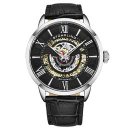 Stuhrling Автоматические часы Delphi со скелетоном, 44 мм, с кожаным ремешком STÜHRLING Original, черный m190638122981 | black