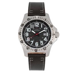 Часы Aviator на кожаном ремешке с датой Elevon, черный m847864193895 | black