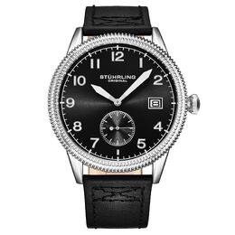 Stuhrling Кварцевые часы Wingman Aviator с ремешком из телячьей кожи STÜHRLING Original, черный m190638133468 | black