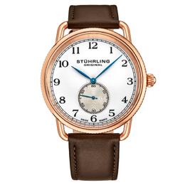 Stuhrling Классические часы Decor Quartz 41 мм с кожаным ремешком STÜHRLING Original, розовое золото m847988032933 | rose