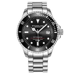 Stuhrling Lumina Swiss автоматические дайверские часы Depthmaster 42 мм с браслетом из нержавеющей стали STÜHRLING Original, черный m190638065363 | black