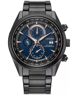 Eco-Drive мужские роскошные спортивные часы с хронографом и радиоуправлением, черные часы-браслет из нержавеющей стали, 43 мм Citizen, черный 17808530 | black