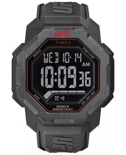 Мужские мужские часы UFC Knockout, черные полиуретановые часы, 48 мм Timex, черный 17379910 | black