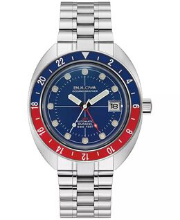Мужские автоматические часы Oceanographer GMT с браслетом из нержавеющей стали, 41 мм Bulova, серебро 16560508 | silver