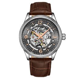 Stuhrling Дания, автоматические часы-скелетон, 42 мм, с кожаным ремешком STÜHRLING Original, серый m190638092925 | grey