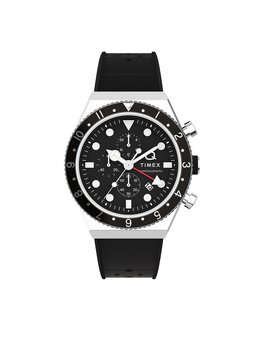 Часы Q Three Time Zone Chronograph TW2V70000 Timex, черный/серебряный q timex three time zone chronograph tw2v70000 | schwarz, silber