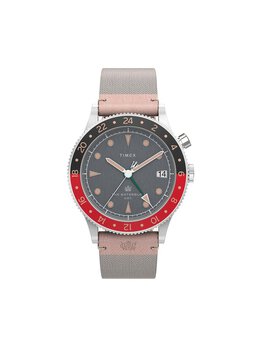 Часы Waterbury Traditional GMT Timex, серый waterbury traditional gmt tw2v74100 | grau