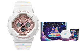 Casio Женские розовые часы BABY-G BA-130-7A1PRP ba-130-7a1prp | pink dial white band