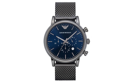Мужские часы с хронографом из нержавеющей стали Gunmetal Emporio Armani, синий ar1979-clg | blue