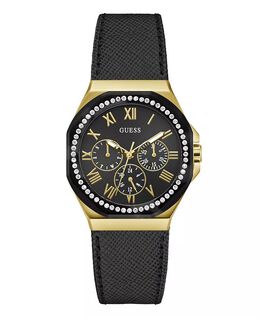 Женские многофункциональные черные кожаные часы 36 мм Guess, черный 19238105 | black