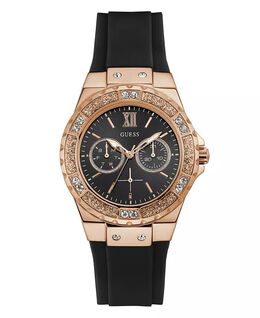 Женские многофункциональные черные силиконовые часы 39 мм Guess, черный 17036452 | black