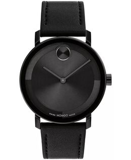 Мужские часы Bold Evolution 2.0 швейцарские кварцевые черные кожаные часы 40 мм Movado, черный 16467294 | black
