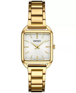 Женские часы Essentials с золотистым браслетом из нержавеющей стали, 26 мм Seiko, серебро 14684813 | silver