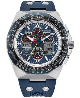 Мужские часы Eco-Drive с хронографом Promaster Air Special Edition Sikorsky Skyhawk, синий ремешок из каучука, 46 мм Citizen, синий 17808535 | blue