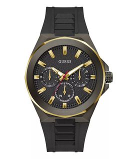 Мужские многофункциональные черные силиконовые часы 46 мм Guess, черный 19342840 | black