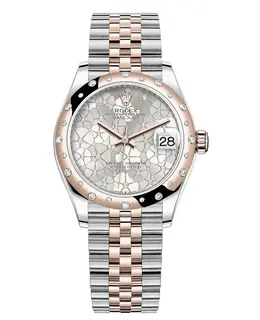 Rolex Datejust 31 - Brand New Authentic M278341RBR-0032 with Diamond Dial and Rose Gold Bezel