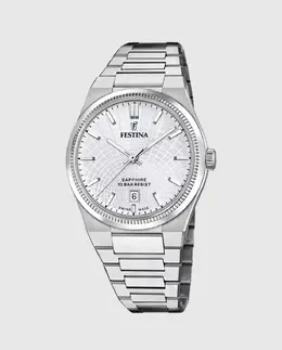 Мужские часы F20051/1 Swiss Made Rivé из серебристой стали Festina, серебряный 36092 | plata