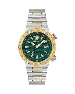 Дайверские часы Versace Greca с логотипом, 43 мм, мультиколор 5052384 | two tone