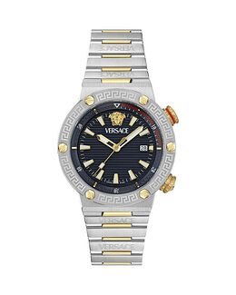 Дайверские часы Versace Greca с логотипом, 43 мм, мультиколор 5052383 | two tone