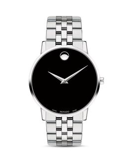 Классические часы Movado Museum из нержавеющей стали, 40 мм, серебряный 3092778 | black/silver