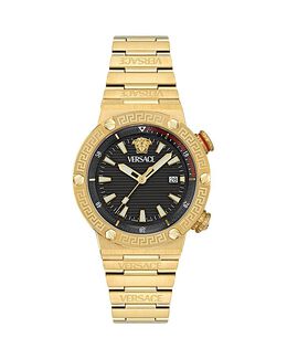 Дайверские часы Versace Greca с логотипом, 43 мм, золотой 5052385 | gold