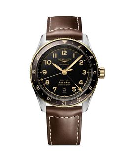 Часы Longines Spirit Zulu Time, 42 мм, черный 4860166 | black/brown