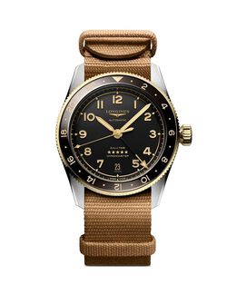Часы Longines Spirit Zulu Time, 39 мм, черный 4860165 | black/brown