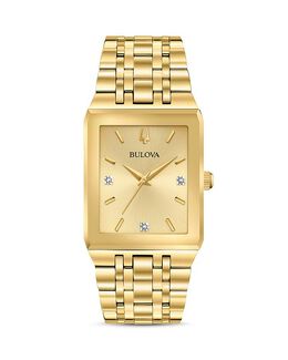 Часы Bulova Futuro Quadra с золотистым браслетом и звеньями, 30 x 45 мм, золотой 3287516 | gold