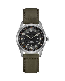 Полевые часы Hamilton цвета хаки, 38 мм, черный 5326376 | black/brown