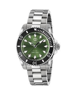 Часы для дайвинга Gucci G-Timeless, 40 мм, зеленый 5132148 | green/silver