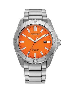 Часы Citizen Eco Drive Weekender Brycen, 41 мм, оранжевый 5246350 | orange/silver
