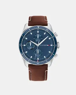 Многофункциональные коричневые кожаные мужские часы Tommy Hilfiger 1791837, коричневый 1010664406054 | marrón