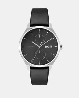 Многофункциональные черные кожаные мужские часы Tyler 1514102 Hugo Boss 7613272564229 | negro