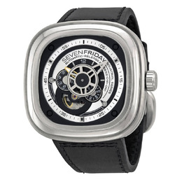 Sevenfriday Industrial Essence Silver and Black Dial Automatic Mens Watch P1-1 p1b/1